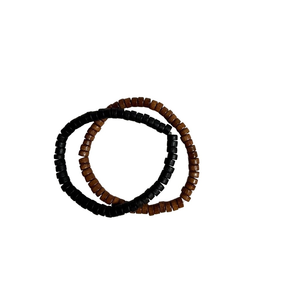 Black and Brown Beaded Bracelet Set